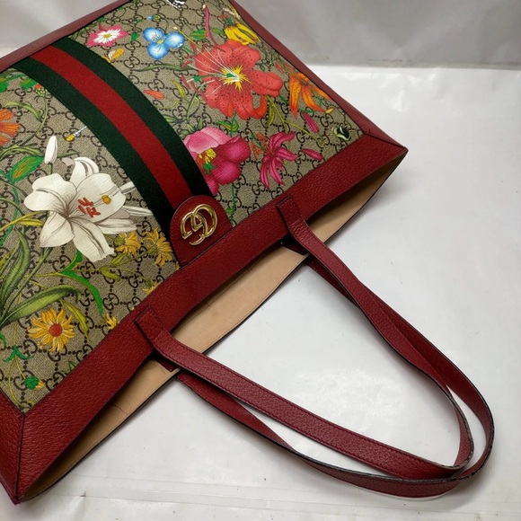 Large Gucci flora tote. 16.9" wide by 12.9" tall. Approx - Picture 3 of 9